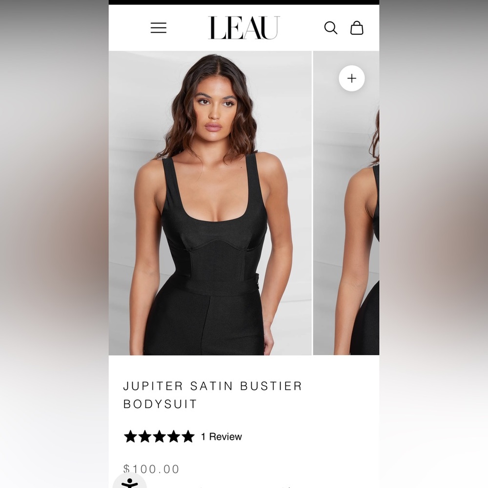 LEAU bodysuit size small black